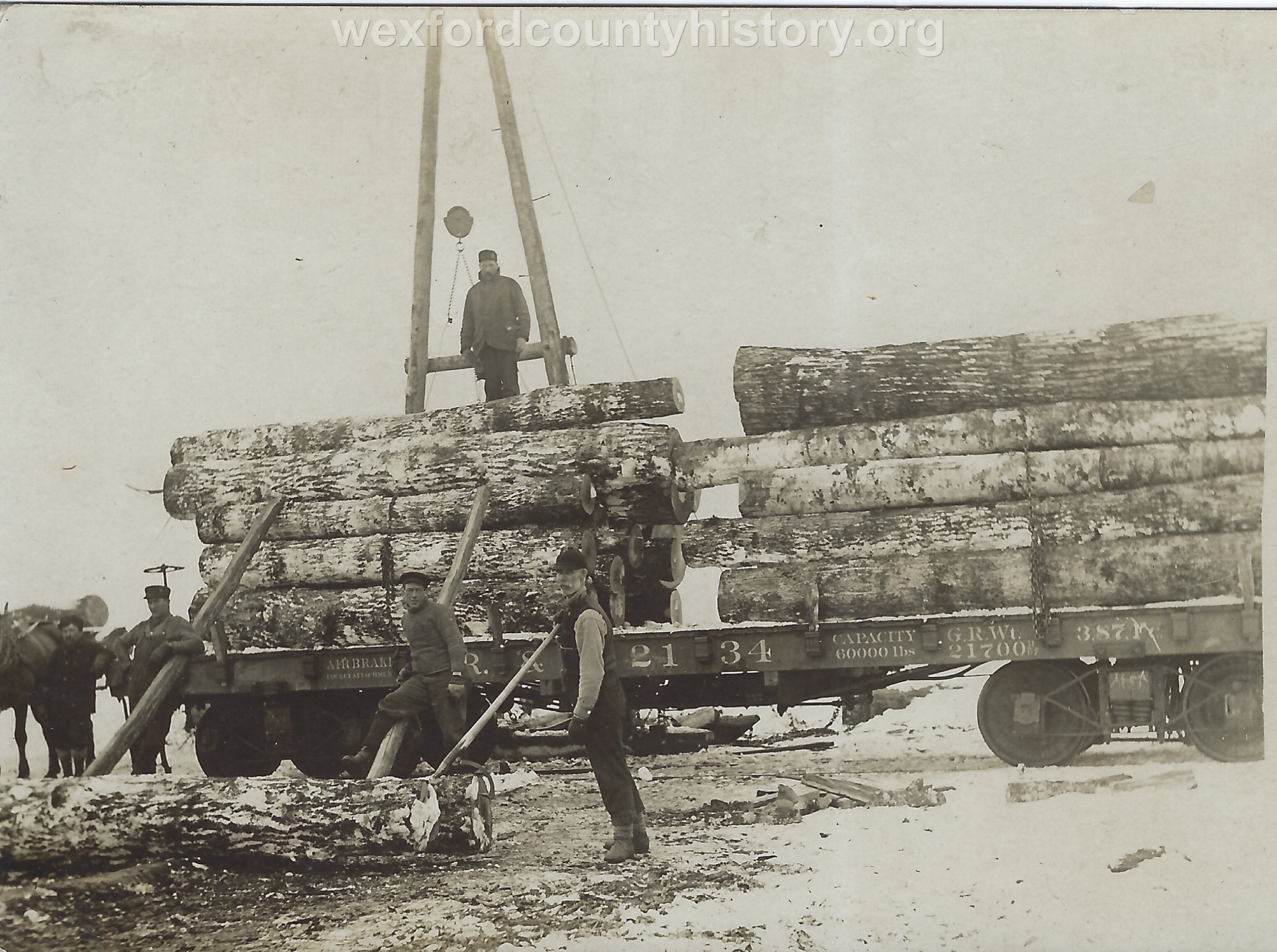 Cadillac-Lumber-Loading-Logs-Onto-Cars-For-Transport