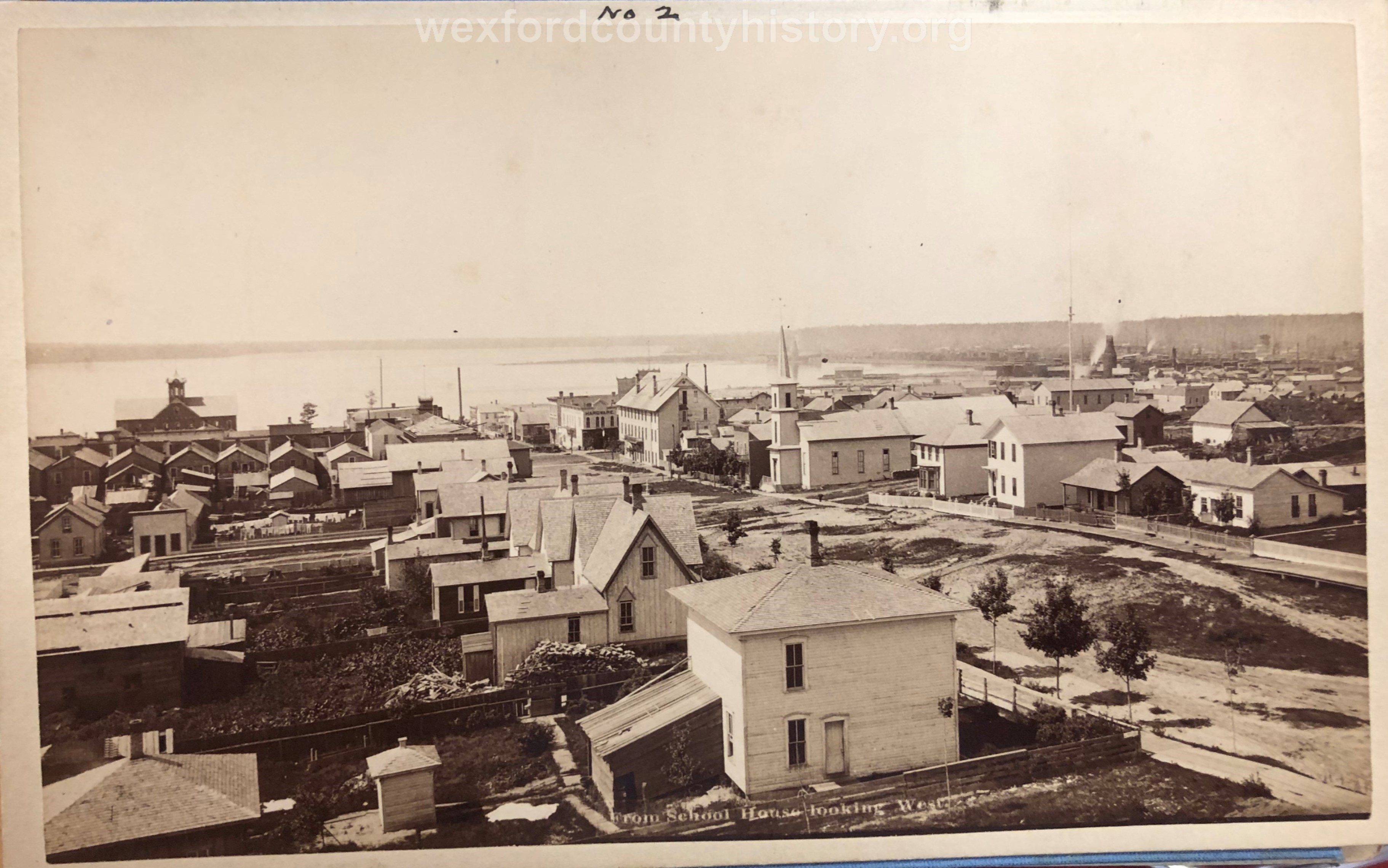 View From The School House Looking Down Harris Street, c. 1882