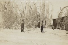 1922 Ice Storm - People In Front Of Their House